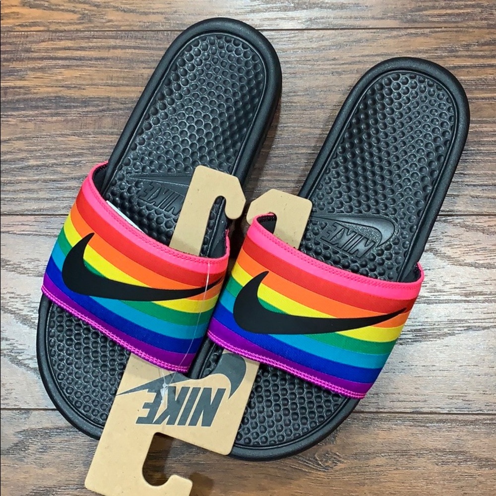 NIKE BENASSI JDI BETRUE Black/Black-Multi-Color - Picture 7 of 16